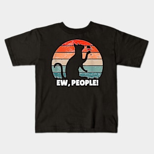 Funny Cat Drinking Wine Ew People! Kids T-Shirt